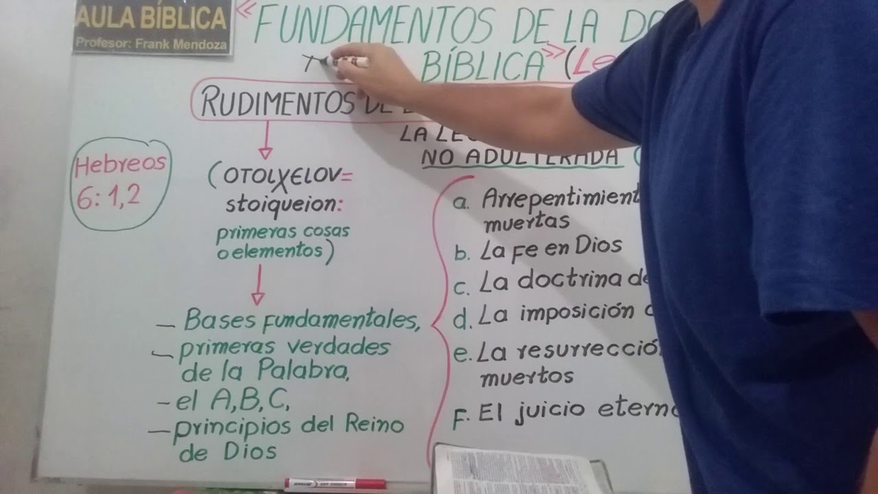 FUNDAMENTOS DE LA DOCTRINA B&Iacute;BLICA, &iquest;QU&Eacute; SON LOS RUDIMENTOS?: ( Profesor: Frank Mendoza )