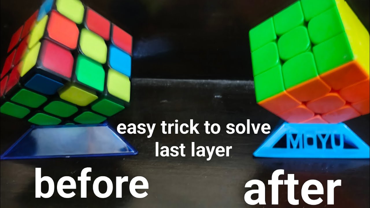 How to solve Rubik's cube last layer without algorithm easy trick