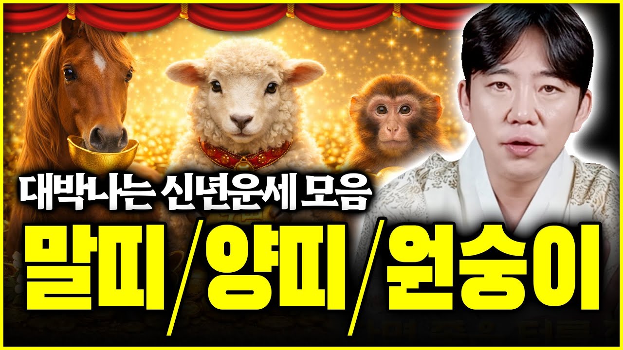 🍀말띠, 양띠, 원숭이띠에게 찾아오는 대박나는 2026년 신년운세 모음집🍀 올해는 재수문이 활짝 열려 금전 재물 직장 사업 애정 건강 운이 겹겹이 쌓인다~!  (용한무당)