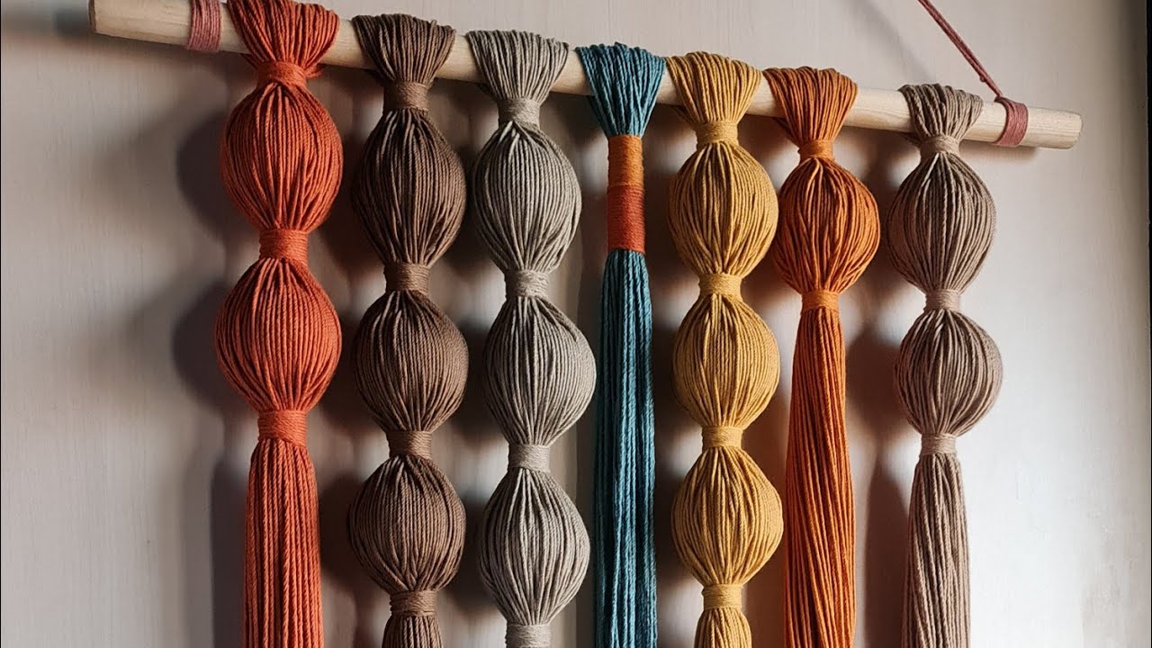 Easy combed macrame yarn art tutorial DIY معلقة جدارية مكرمية سهلة و بسيطة للمبتدئين ديكور 2024