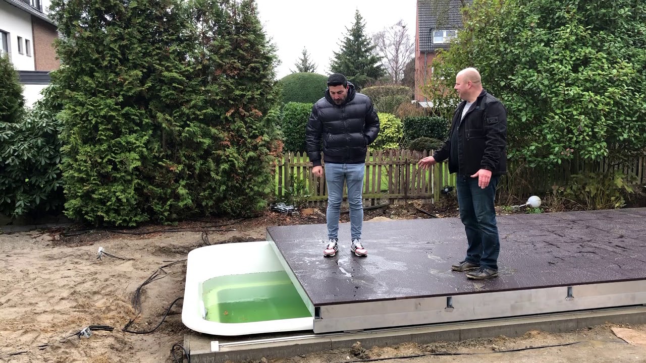 Poolabdeckung begehbar, verschiebbar und sprachgesteuert 😉