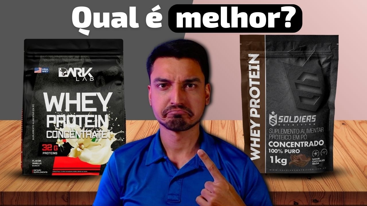Whey DARK LAB vs SOLDIERS🥊 BATALHA de Whey Protein Concentrado💵 Qual é o Melhor Custo-Benefício?