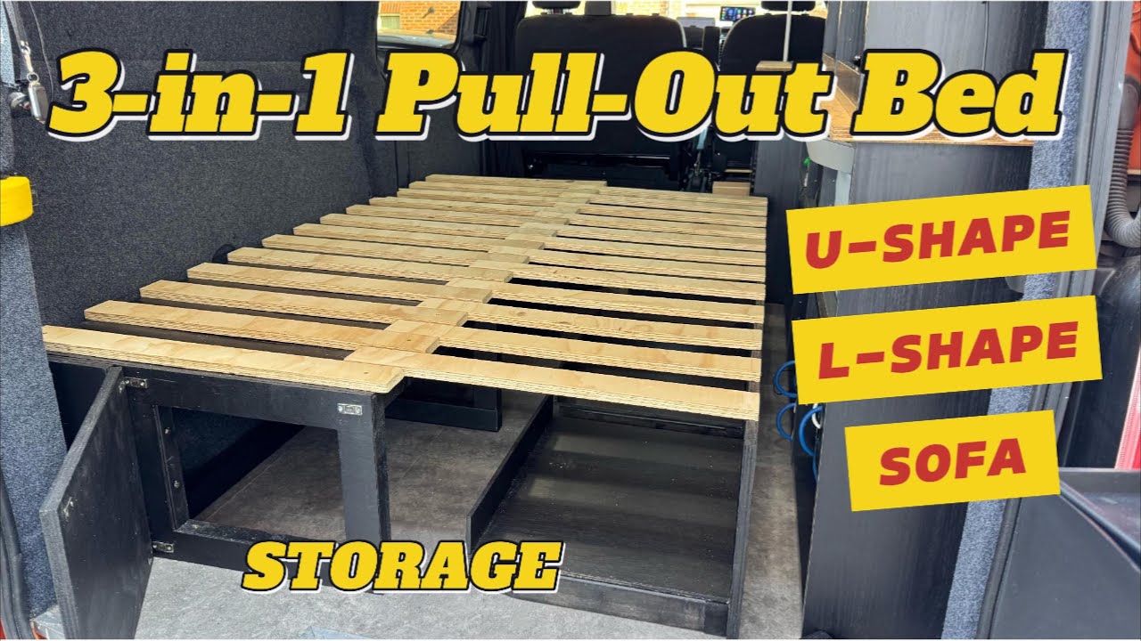 Easy Pull-Out Bed System with Storage Hack | DIY Van Build Update