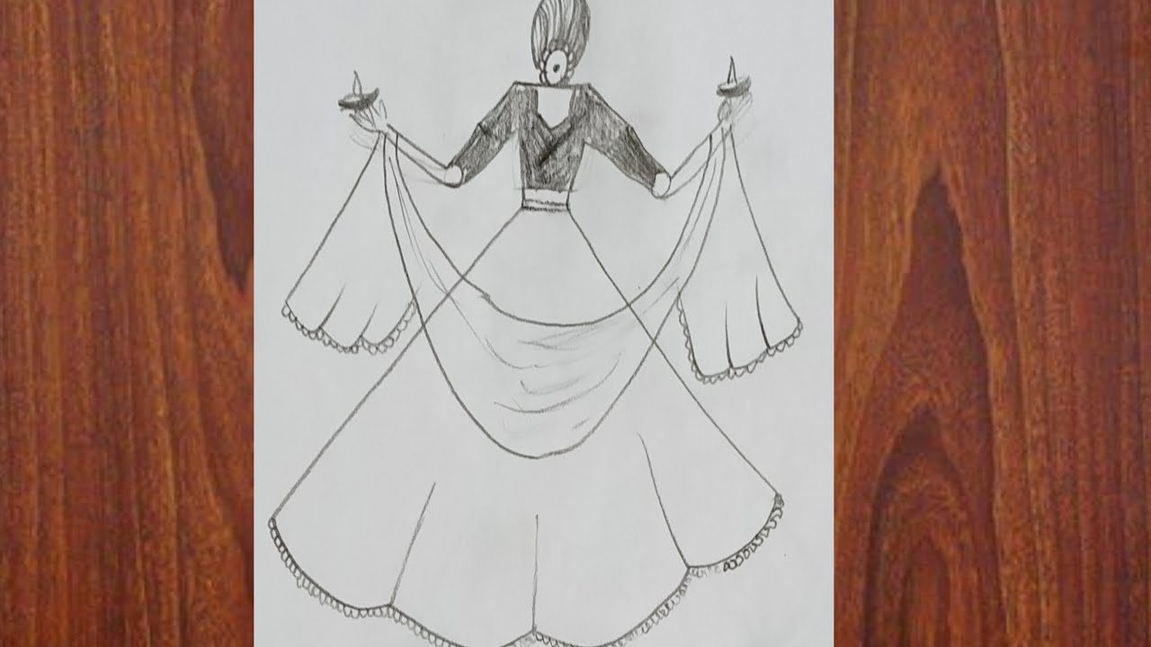 How happy Diwali 🪔🎇 girl drowing dress 