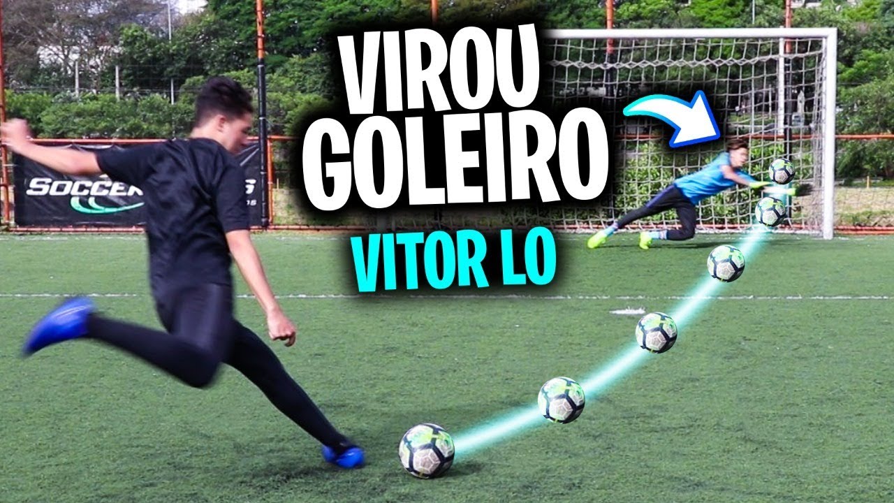 VITOR LO VIROU GOLEIRO E AGARROU DEMAIS!!!