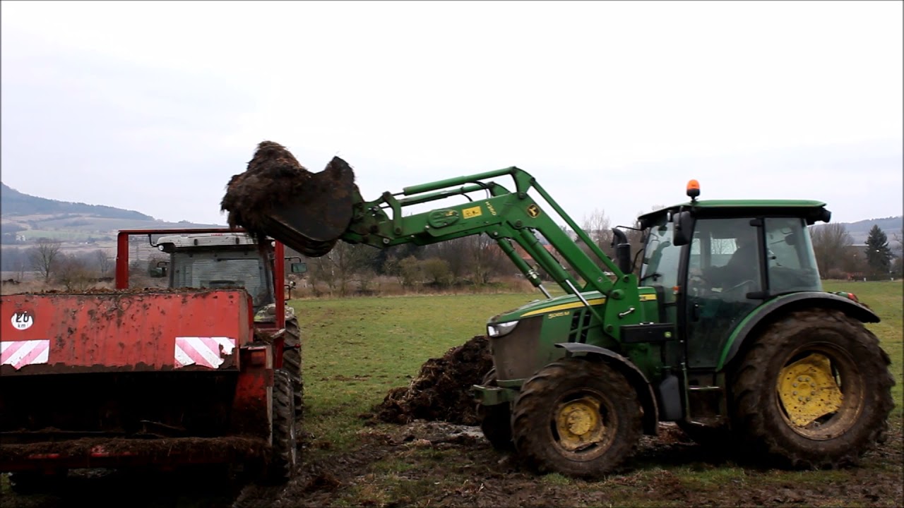 Hnojení - Claas ATOS 340, John Deere 5085M