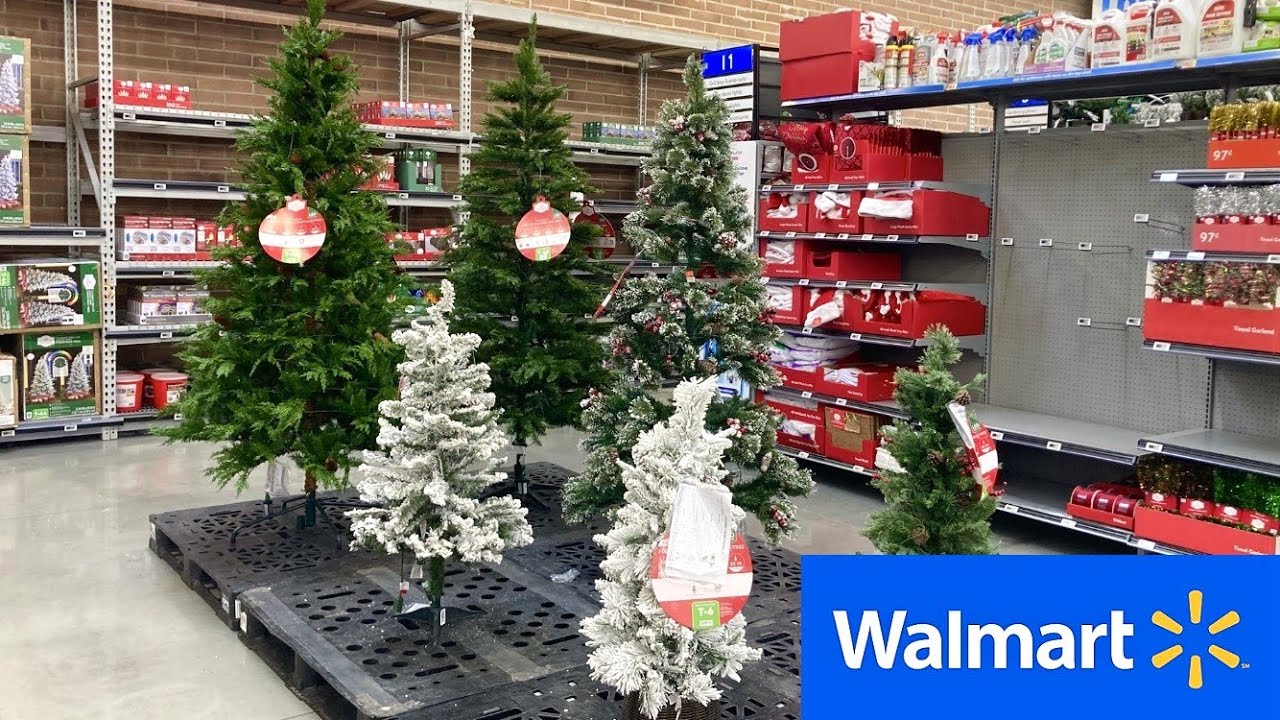 WALMART CHRISTMAS DECORATIONS CHRISTMAS TREES ORNAMENTS SHOP WITH ME SHOPPING STORE WALK THROUGH
