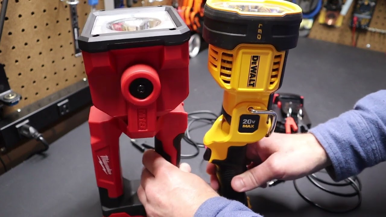 M18 LED Search Light 2354 vs DeWalt DCL043