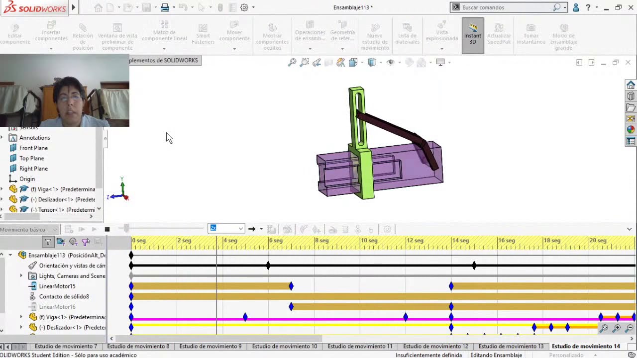 Parte 1. Estudio de Movimiento en #solidworks | Aprende CAD XD