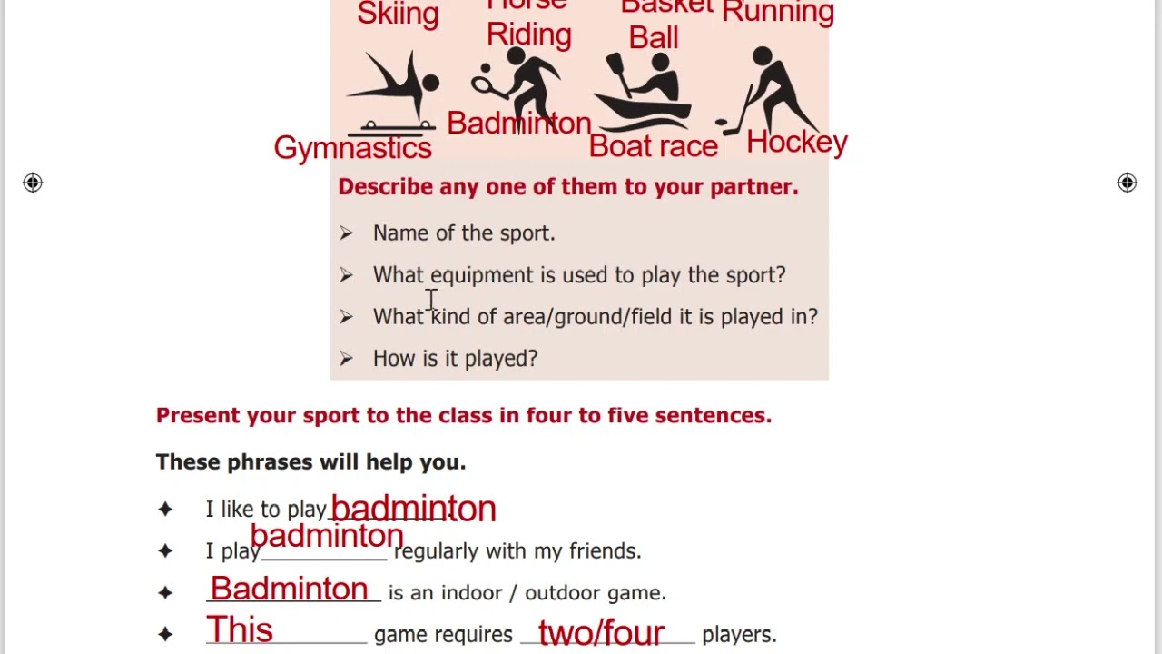 Sports stars book back Speaking - page 93 | 6- th std | Term 2