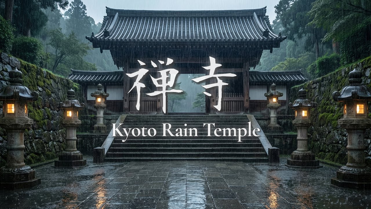 𝐊𝐘𝐎𝐓𝐎 𝐙𝐄𝐍 𝐓𝐄𝐌𝐏𝐋𝐄 ⛩️ Japanese Instrumental Music — Rain & Zen | Meditation, Relax, Focus