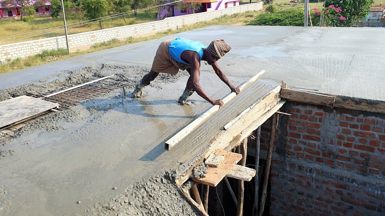 Ground Floor Reinforcement Slab_800 Sq ft Roof Rcc Concrete with Cement mixing|Roof Construction
