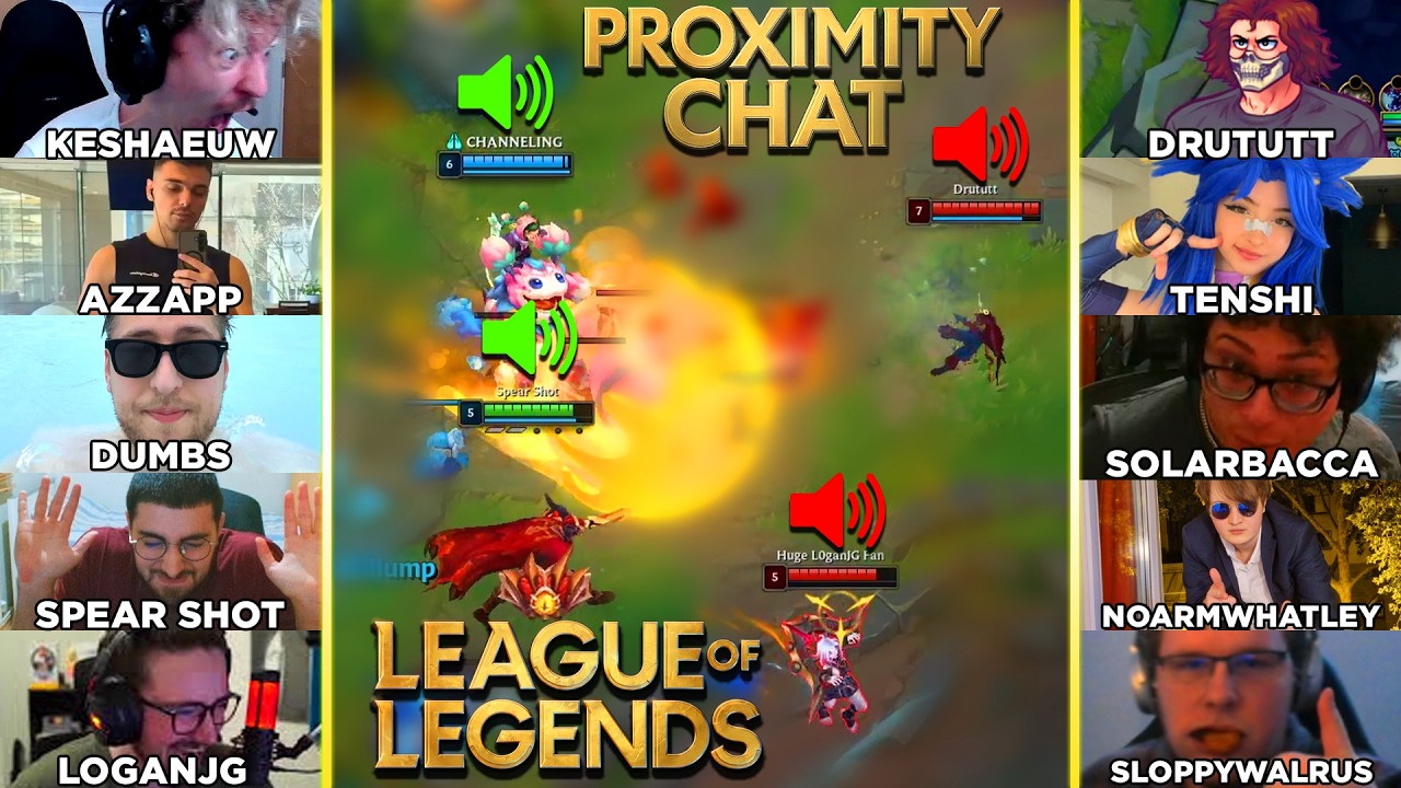 Proximity Chat League of Legends with 10 Streamers!