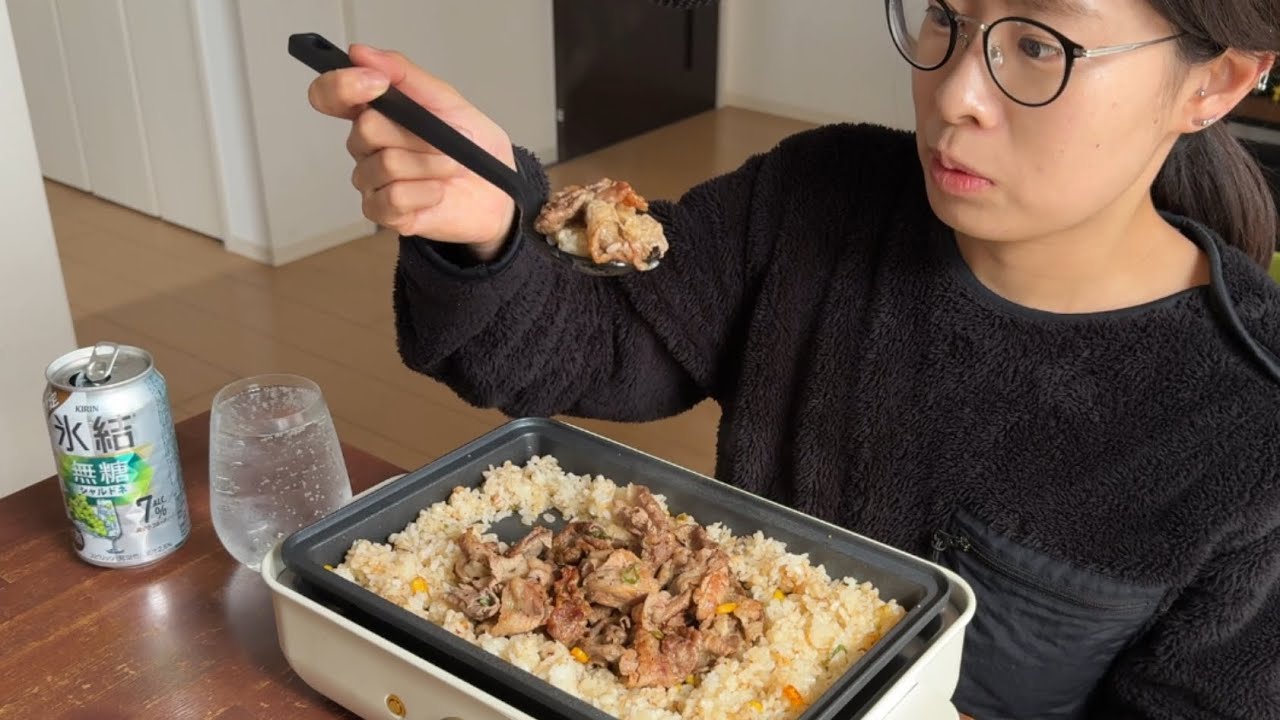 ASMR ガーリックペッパー ビーフライス🥩🍚【咀嚼音/Mukbang/Eating Sounds】