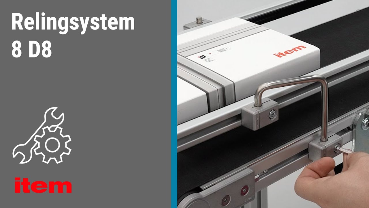 Welche Optionen gibt es für flexible Führungen von Förderstrecken mit dem item Relingsystem 8 D8?