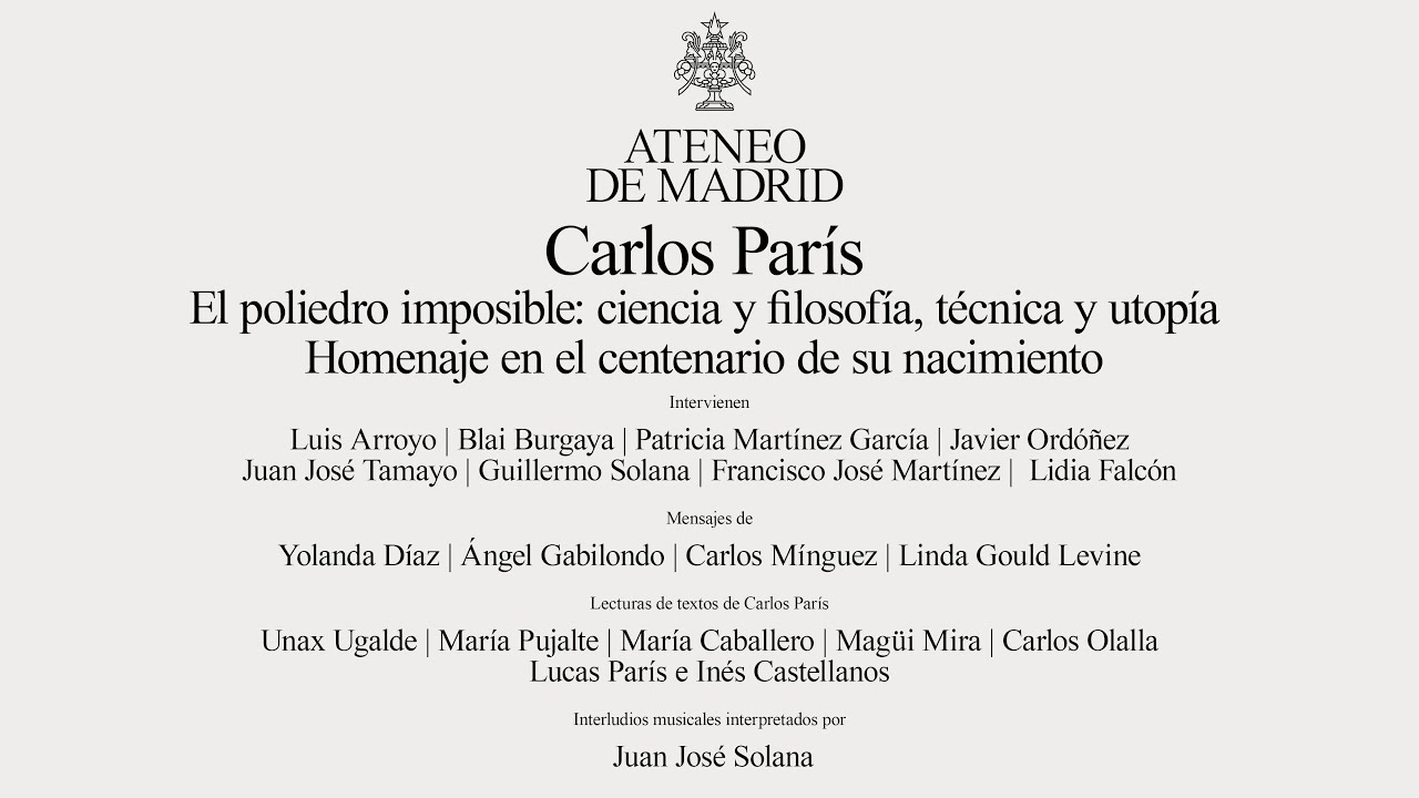 Homenaje en el centenario del nacimiento de Carlos París