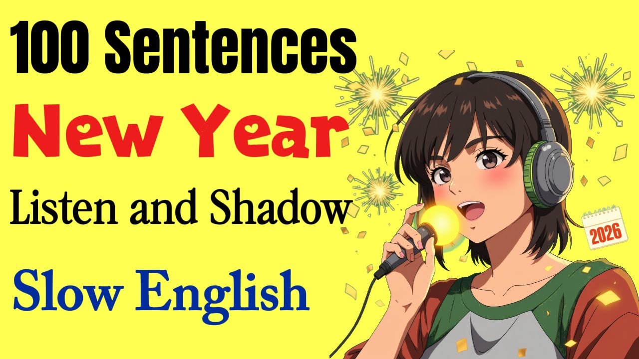 100 New Year Sentences | Slow English Listening & Shadowing Practice (A1–A2)