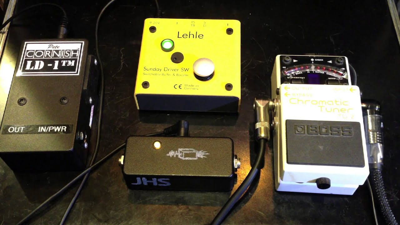 Buffer Pedal Shootout Pete Cornish LD-1, JHS Little Black Buffer, Lehle Sunday Driver, Boss TU2