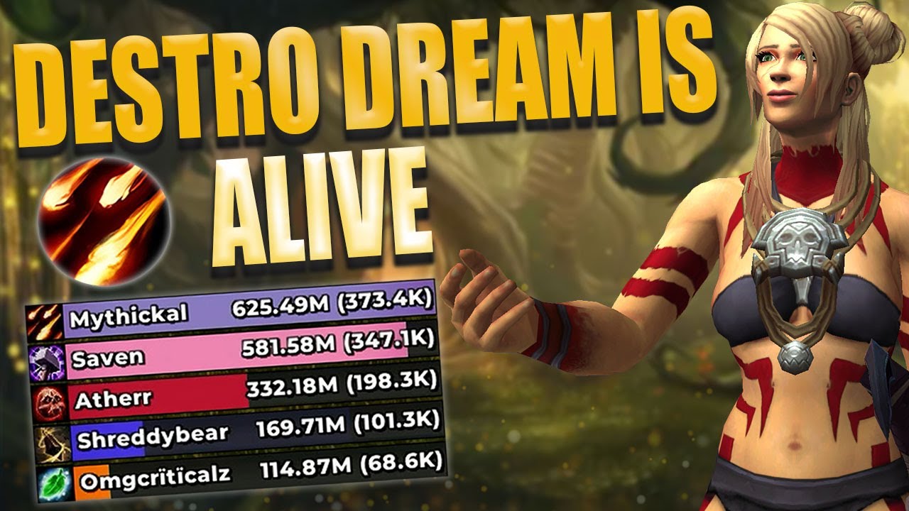 4PC Destruction Warlock | 373.4K Overall | Everbloom +24 | WoW Dragonflight 10.2