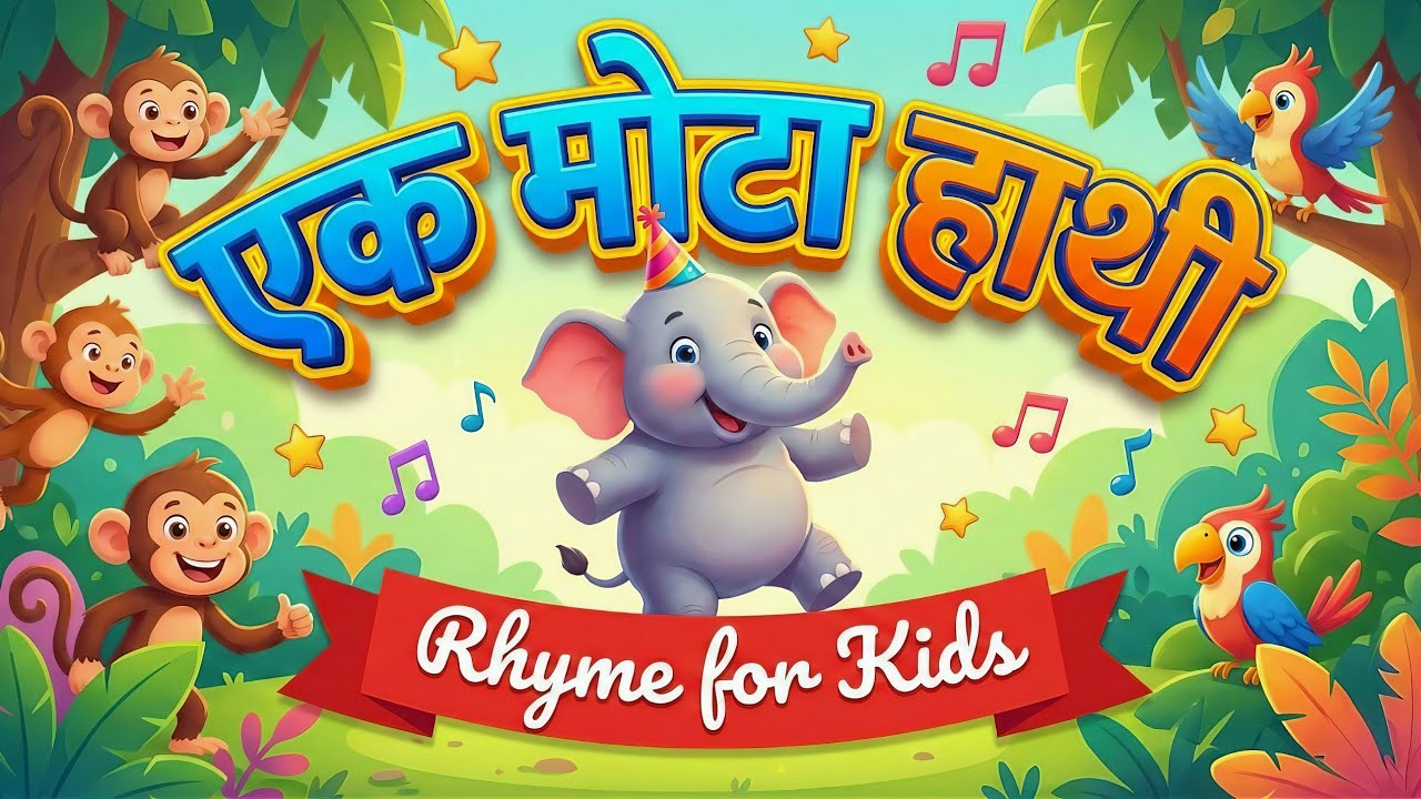 Ek mota hathi | एक मोटा हाथी | ek mota hathi jhoom ke chala | hathi wala cartoon | Kids Rhyme 