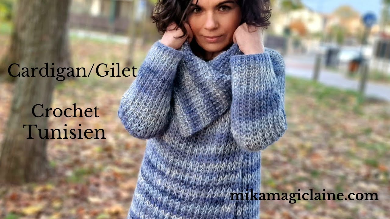 Cardigan /Gilet Crochet Tunisien @mikamagiccrochet
