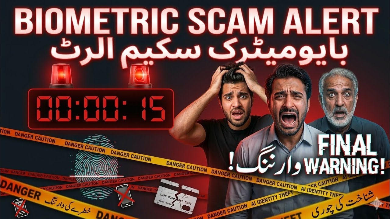 URGENT WARNING! New AI Biometric Scam in Pakistan | 30 Minutes Can Steal Your Identity