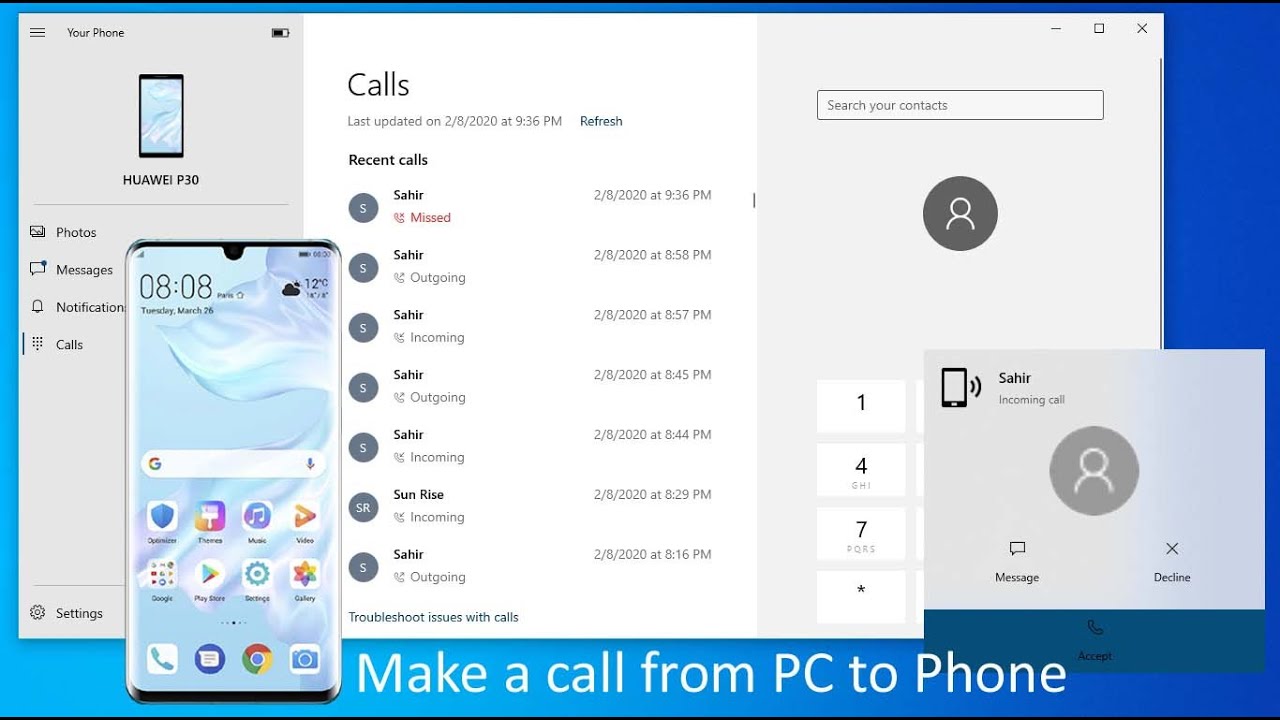 How to Make call from PC to Phone