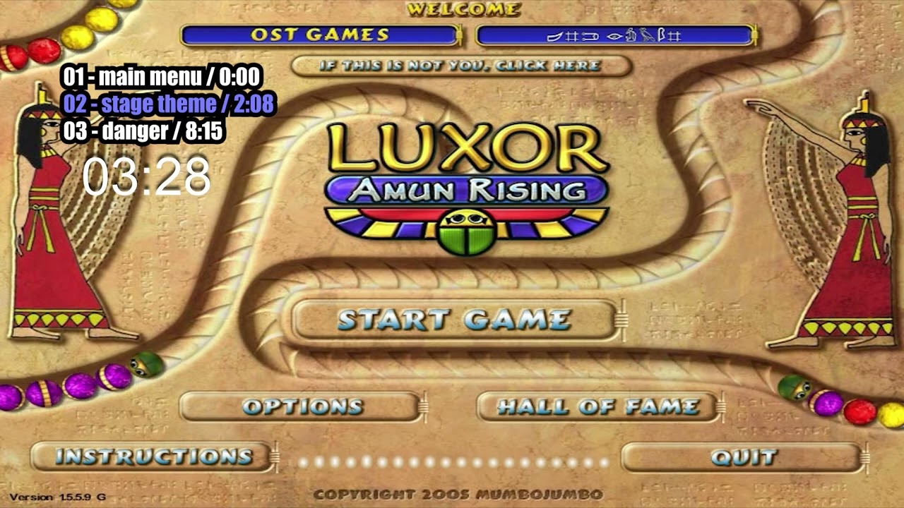 Luxor: Amun Rising OST - all soundtrack in one video | 2005 | PC