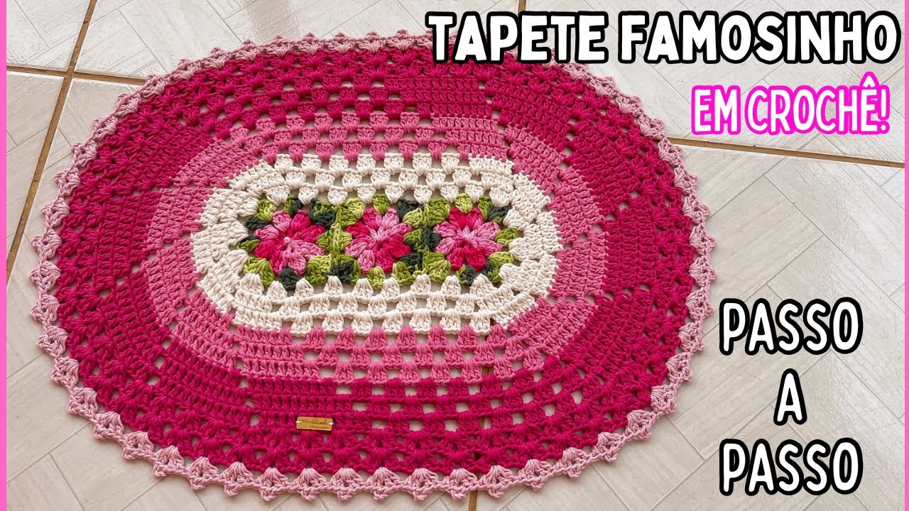 Tapete modelo Famosinho em crochê!✨Passo a passo do tapete famosinho em vendas!