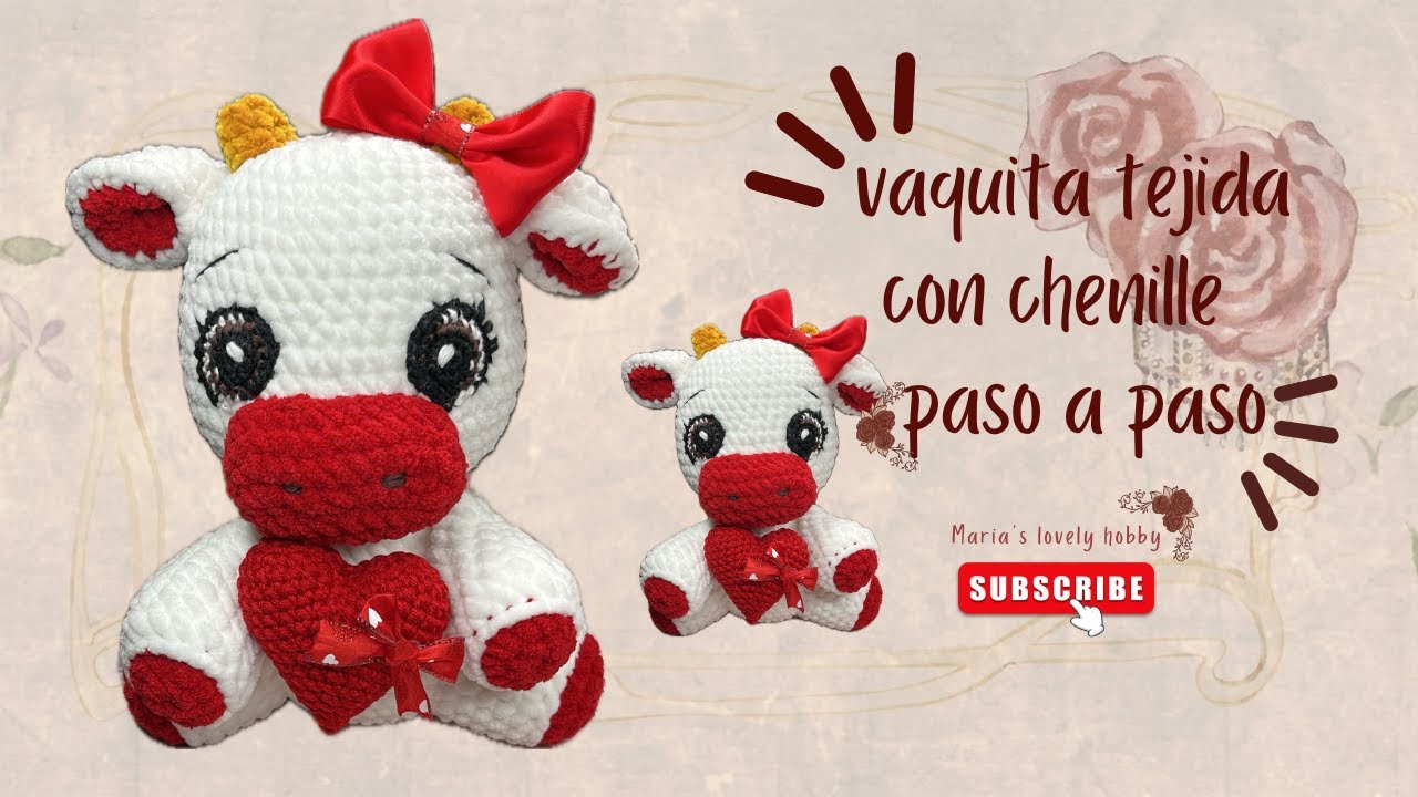 C&oacute;mo tejer Vaquita con chenille paso a paso con @mariaslovelyhobbyamigurumis