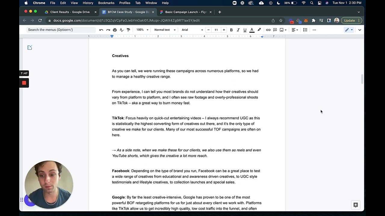 BFCM Case Study + UGC / Paid Ads Case Studies