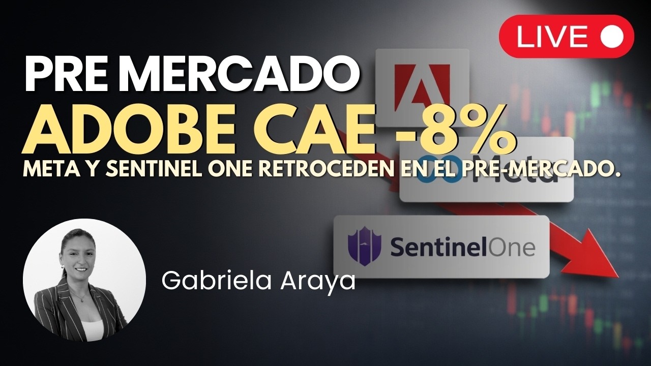 Adobe cae -8% por salida de CEO. Apertura 🔴 Pre Mercado EN VIVO en Español | Premarket