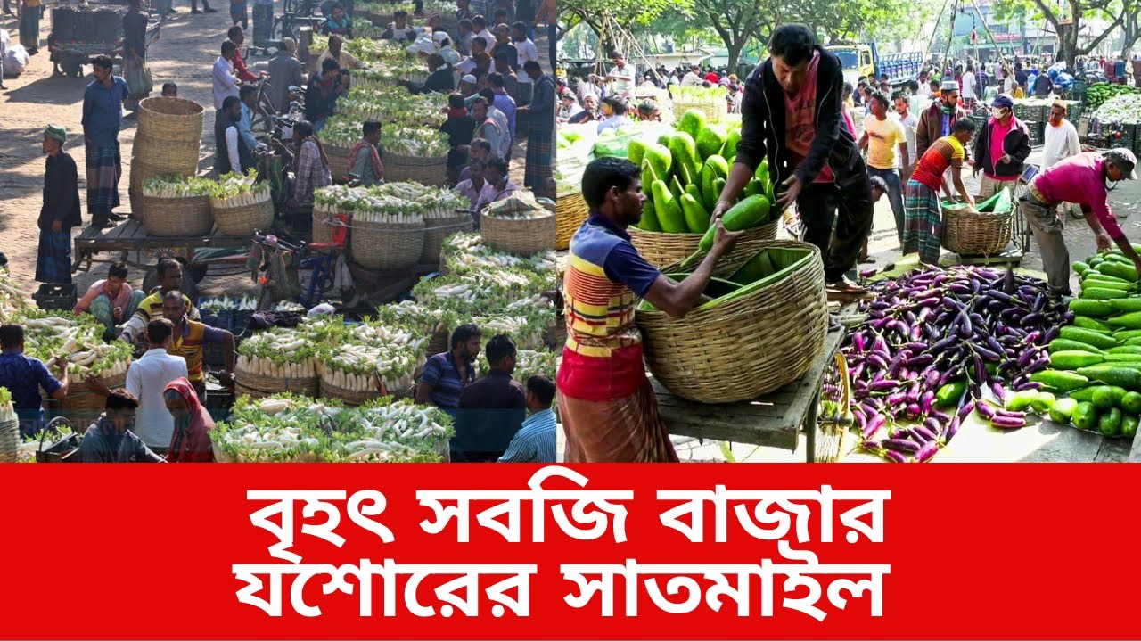 যশোরের সাতমাইল দেশের বৃহৎ সবজির হাট ও পাইকারী কাঁচা বাজার | Jessore Vegetable Market |