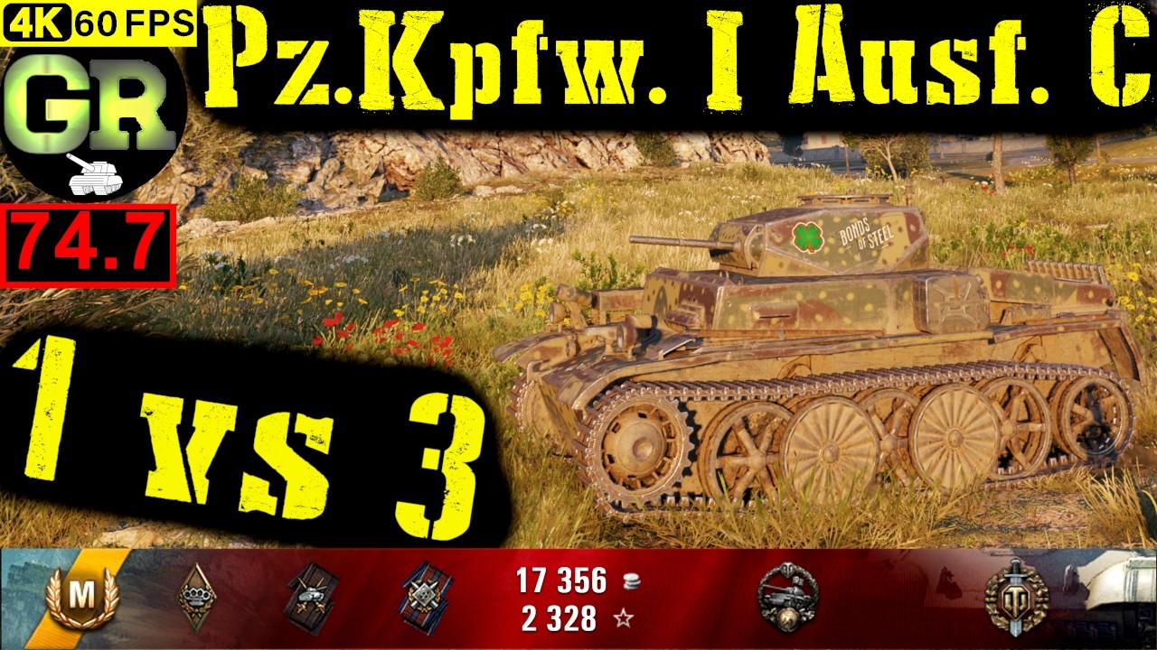75_World of Tanks Pz.Kpfw. I Ausf. C WoT Replay - 8 Kills 1.4K DMG(Patch 1.4.0)