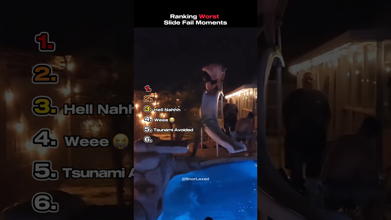 Ranking Funny Slide Fail Moments #waterslide