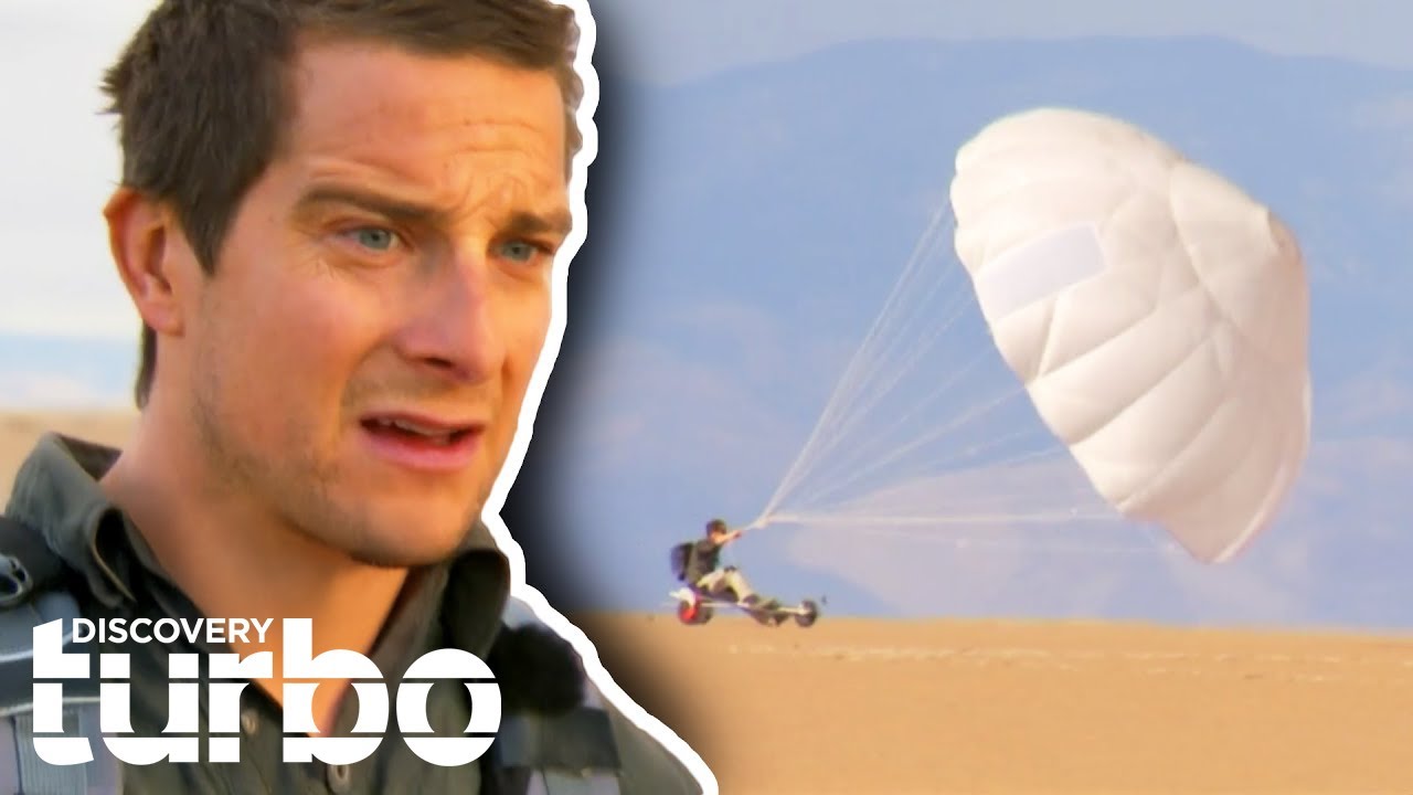 Bear Grylls Makes Wind Powered Buggy Using Scrap Materials | Man Vs Wild