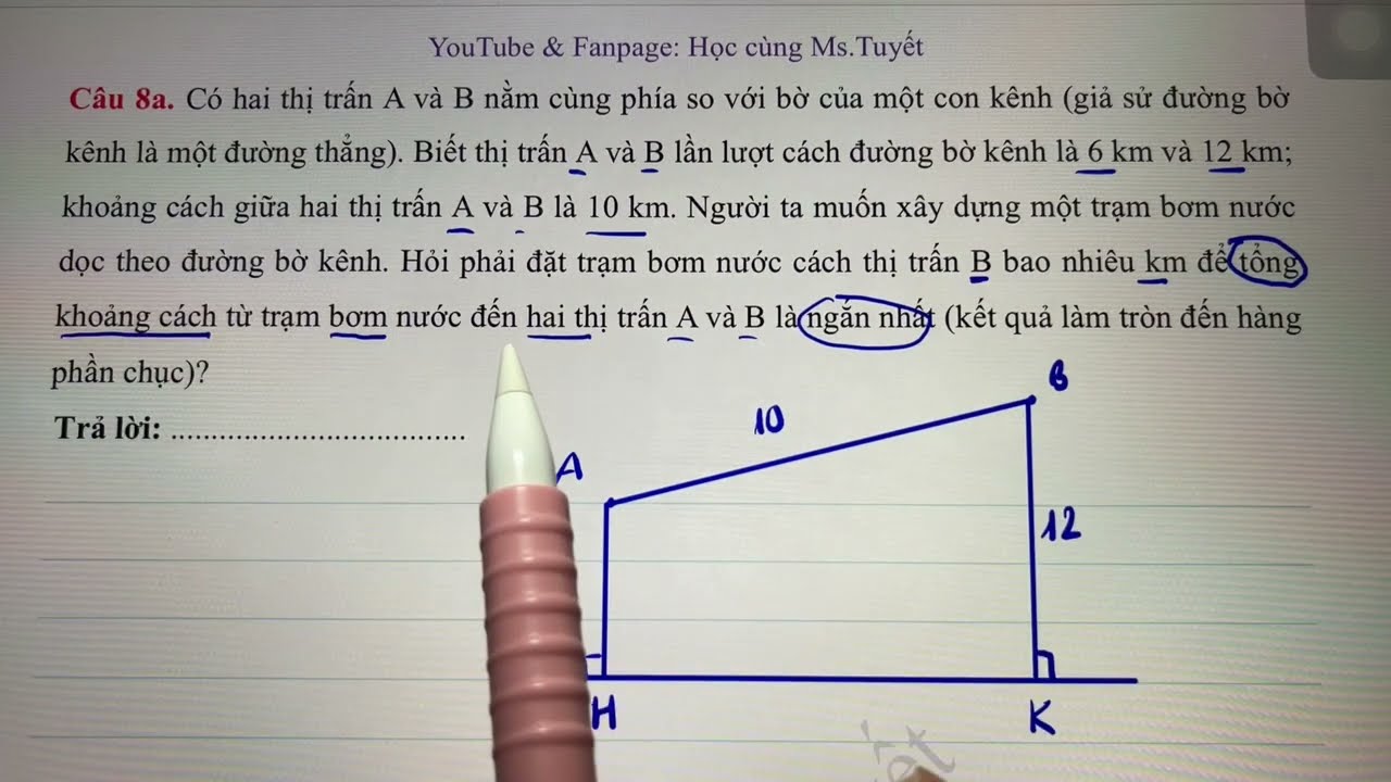 Toán 10 - CĐ3.T22. Tổng khoảng cách ngắn nhất - bất đẳng thức Bunhiacopxki