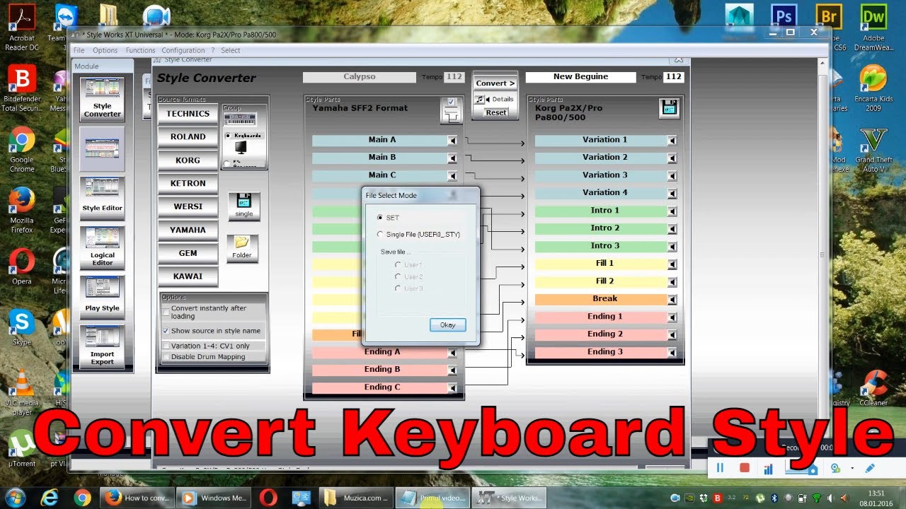 How to convert a Yamaha Style into another format(Ex: Korg Pa800)