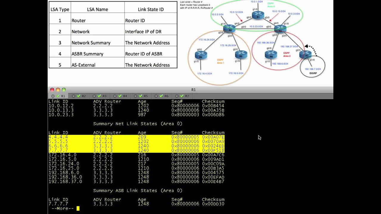Типы OSPF LSA для IPv4