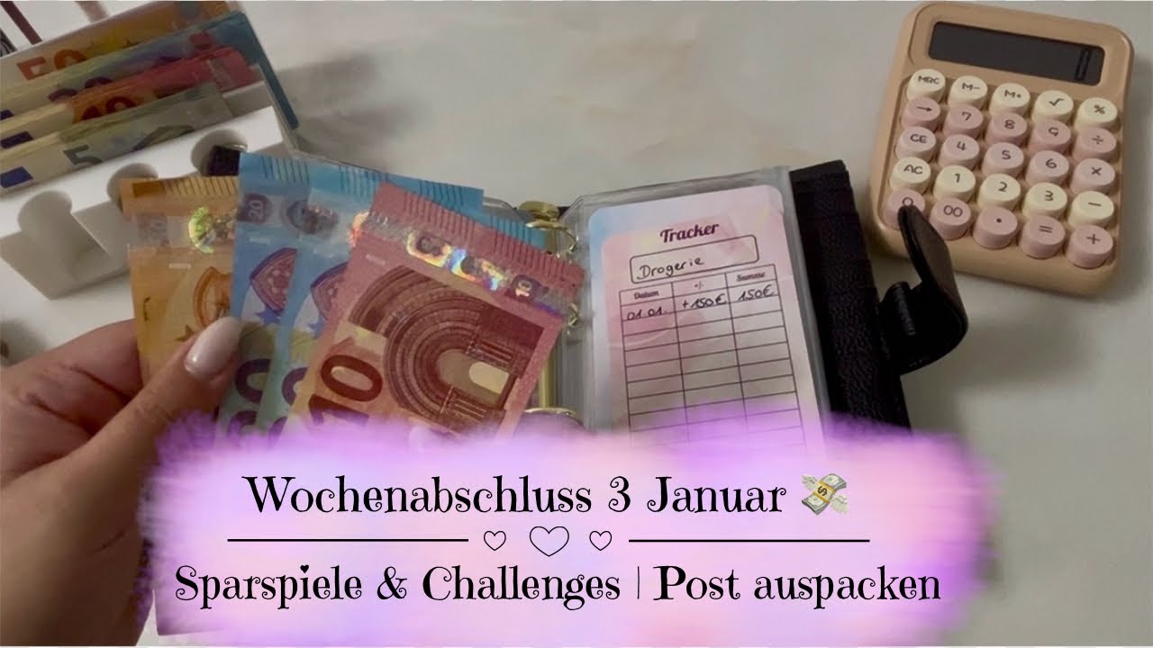 🦋Wochenabschluss 3 Januar | Sparspiele & Challenges 🎲💸| Post auspacken