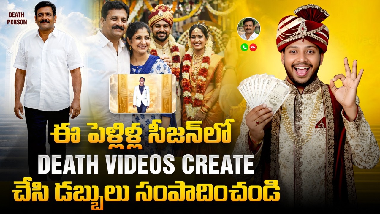 Create Death Person Videos with AI and Earn Money | RIP Person Wedding Video Process Telugu 2026