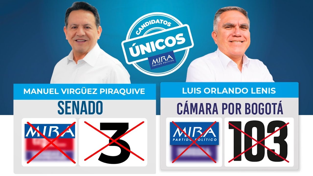 Cómo votar por los candidatos del Partido MIRA en Bogotá | 3 y 103