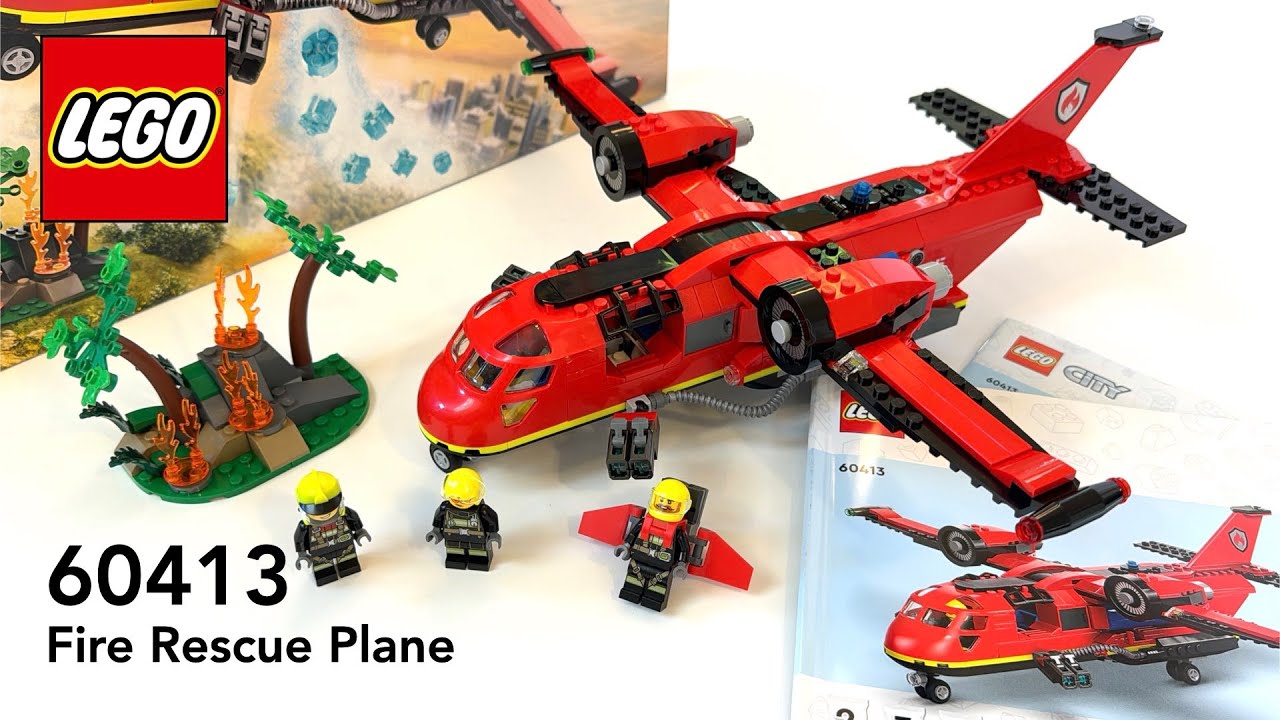 LEGO City 60413 Fire Rescue Plane Build - HD 4K
