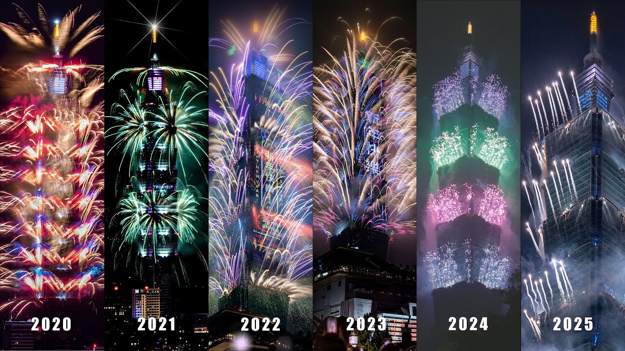 台北101大樓跨年煙火精彩回顧 Taiwan Taipei Fireworks