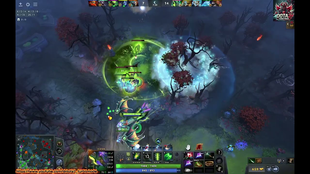 [VIP-28] Viper [Mid] vs Phantom Lancer #DOTA2Turbo #DOTA2 #viper