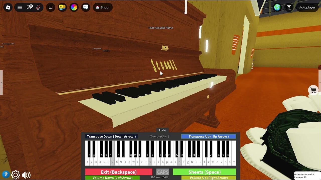 Piano gameplay