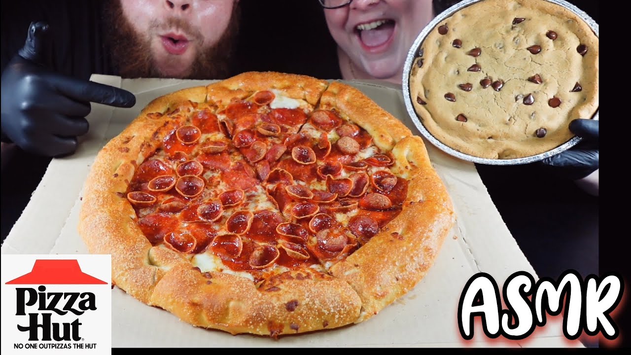 ASMR PIZZA HUT'S NEW HOT HONEY PEPPERONI PIZZA (STUFFED CRUST) MUKBANG!