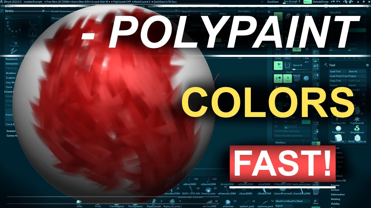 ZBrush - PolyPaint для всего (за 2 МИНУТЫ!!)