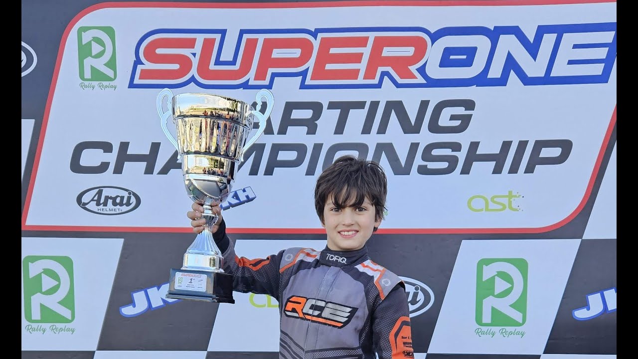 Ansel wins the SuperOne MightE Cadet final at GYG! Alphalive video plus on-board footage.