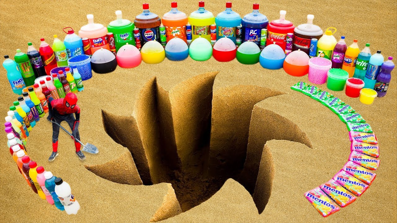 How to make Saw Blade with Cement, Balloons Soda, Giant Fanta, Mtn Dew, Pepsi, Coca Cola vs Mentos